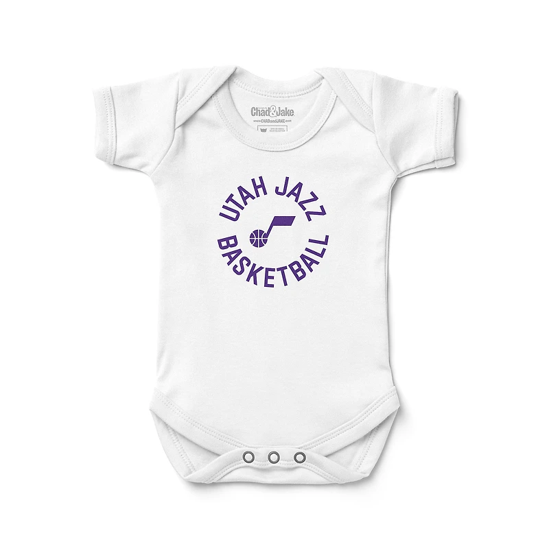 Infant Chad & Jake White Utah Jazz Secondary Logo Bodysuit