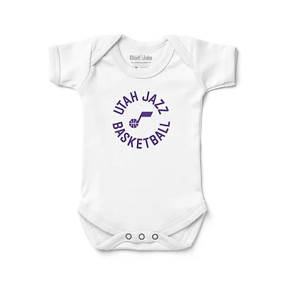 Infant Chad & Jake White Utah Jazz Secondary Logo Bodysuit