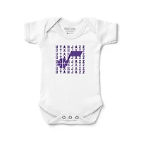 Infant Chad & Jake White Utah Jazz Retro Bodysuit