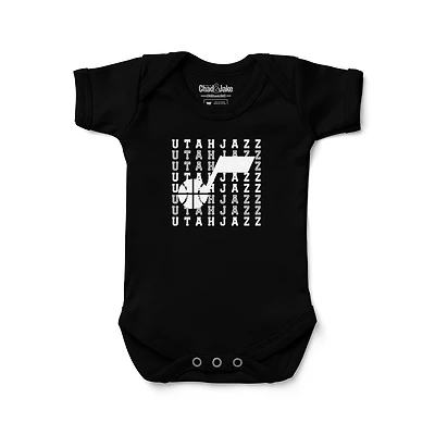 Infant Chad & Jake Black Utah Jazz Retro Bodysuit