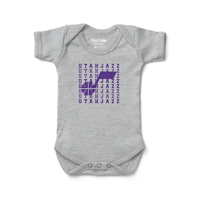 Infant Chad & Jake Gray Utah Jazz Retro Bodysuit