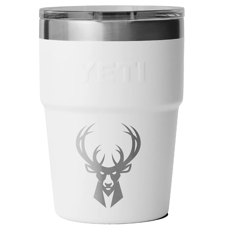 YETI White Milwaukee Bucks 16oz. Rambler Stackable Cup with Magslider Lid
