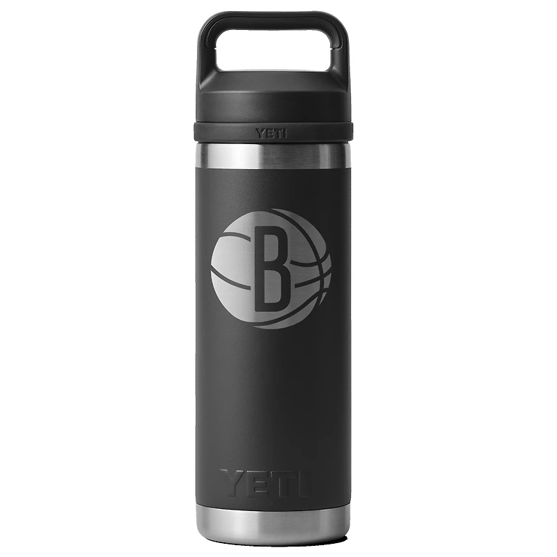 YETI Black Brooklyn Nets 18oz. Rambler Chug Water Bottle
