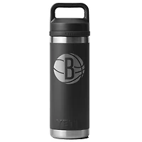 YETI Black Brooklyn Nets 18oz. Rambler Chug Water Bottle