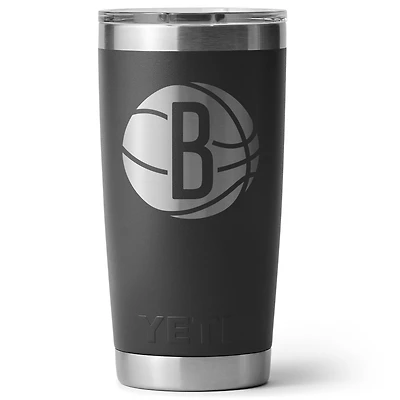 YETI Black Brooklyn Nets 20oz. Rambler Tumbler with Magslider Lid