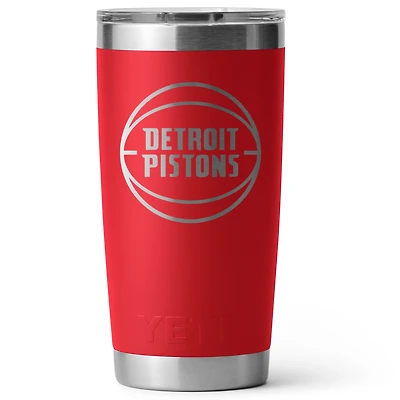 YETI Red Detroit Pistons 20oz. Rambler Tumbler with Magslider Lid