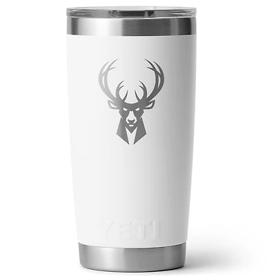 YETI White Milwaukee Bucks 20oz. Rambler Tumbler with Magslider Lid
