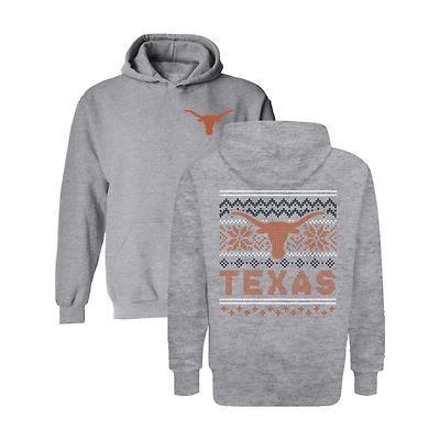 Youth  Gray Texas Longhorns Classic Holiday Sweater Hoodie