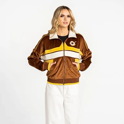Women's The Wild Collective Brown San Diego Padres Velvet Cord Full-Zip Jacket