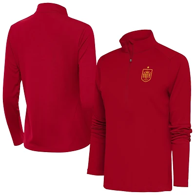 Women's Antigua  Red Spain National Team Statement Half-Zip Pullover