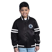 Youth Starter  Black LA Clippers Satin Full-Snap Varsity Jacket