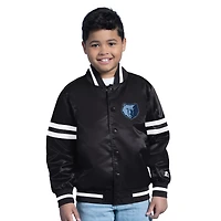 Youth Starter  Black Memphis Grizzlies Satin Full-Snap Varsity Jacket