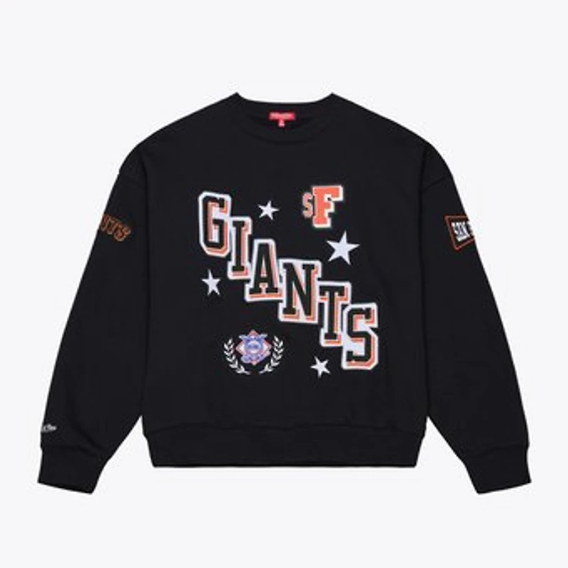 Women's Mitchell & Ness Black San Francisco Giants Pep Rally Sweatshirt
