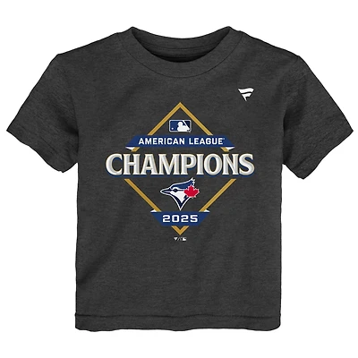 Toddler Fanatics Heather Charcoal Toronto Blue Jays 2025 American League Champions Locker Room T-Shirt