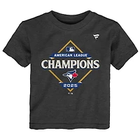 Toddler Fanatics Heather Charcoal Toronto Blue Jays 2025 American League Champions Locker Room T-Shirt