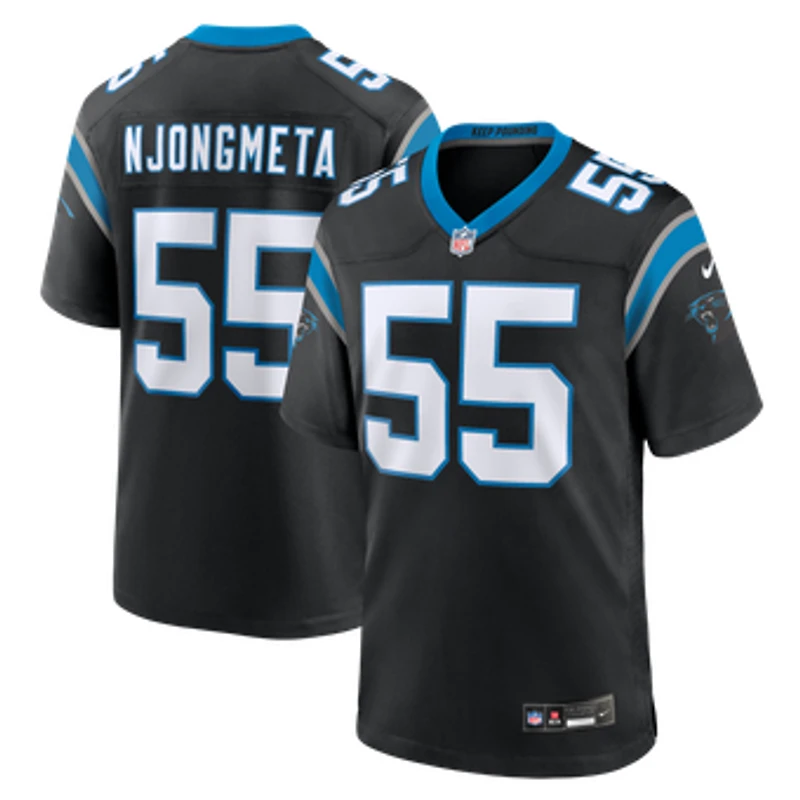 Men's Nike Maema Njongmeta  Black Carolina Panthers Team Game Jersey