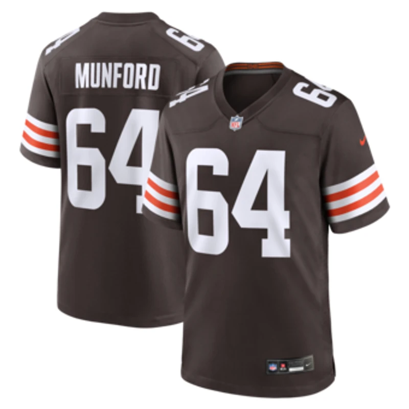 Men's Nike Thayer Munford  Brown Cleveland Browns Team Game Jersey