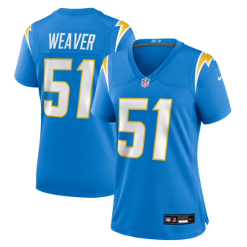 Women's Nike Rashad Weaver  Powder Blue Los Angeles Chargers Team Game Jersey