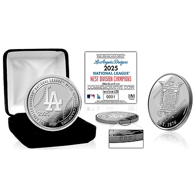 Highland Mint Los Angeles Dodgers 2025 NL West Division Champions 39mm Silver Coin