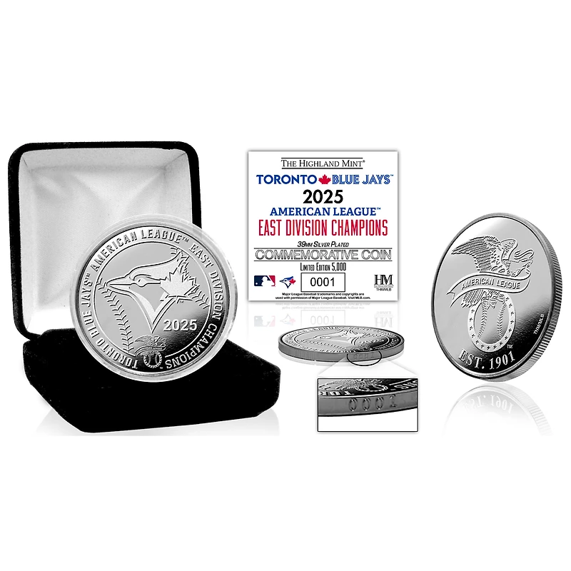Highland Mint Toronto Blue Jays 2025 AL East Division Champions 39mm Silver Coin