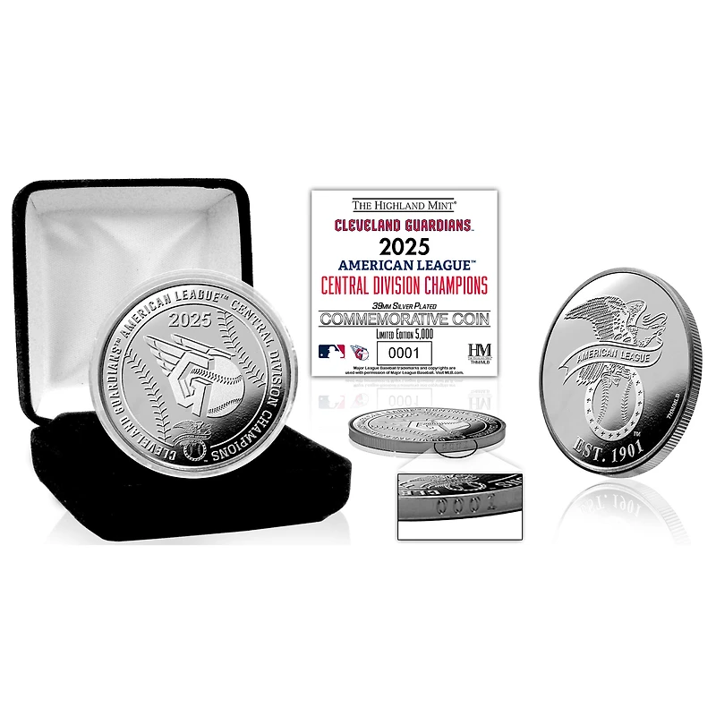 Highland Mint Cleveland Guardians 2025 AL Central Division Champions 39mm Silver Coin