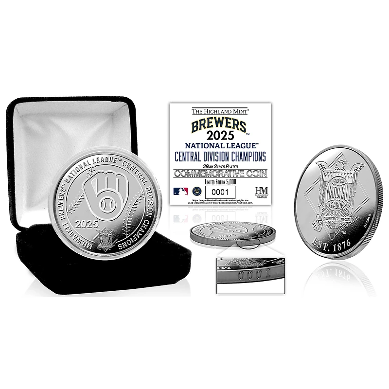 Highland Mint Milwaukee Brewers 2025 NL Central Division Champions 39mm Silver Coin
