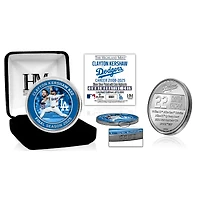 Highland Mint Clayton Kershaw Los Angeles Dodgers Retirement 39mm Silver Plated Coin