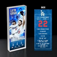 Highland Mint Clayton Kershaw Los Angeles Dodgers Retirement 3D Acrylic Ticket Blockart