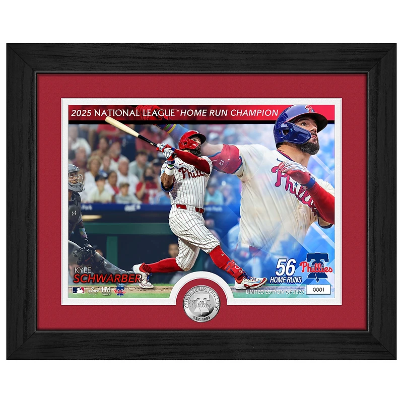 Highland Mint Kyle Schwarber Philadelphia Phillies 2025 NL Home Run Champion 13" x 16" Silver Coin Photo Mint