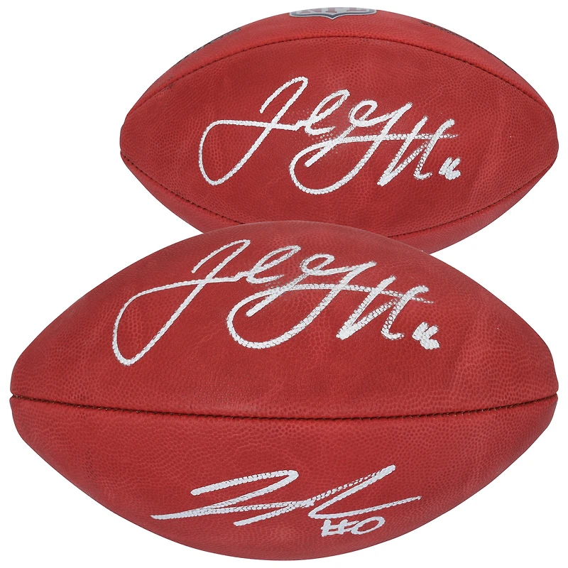 Jared Goff & Jahmyr Gibbs Detroit Lions Autographed Wilson Duke Full Color Football