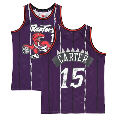 Vince Carter Toronto Raptors Autographed Purple Mitchell & Ness 1998-99 Swingman Jersey with "98/99 NBA ROY" Inscription