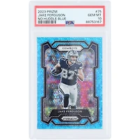 Jake Ferguson Dallas Cowboys 2023 Panini Prizm Blue No Huddle Prizm #75 #57/95 PSA Authenticated 10 Rookie Card