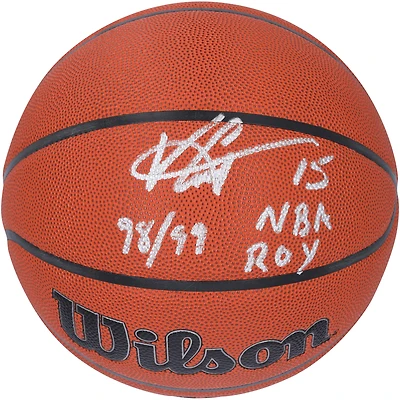 Vince Carter Toronto Raptors Autographed Wilson Authentic Series Indoor/Outdoor Basketball with "98/99 NBA ROY" Inscription