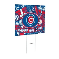 Chicago Cubs 24" x 18" Happy Holidays Christmas Outdoor Staked Yard Sign