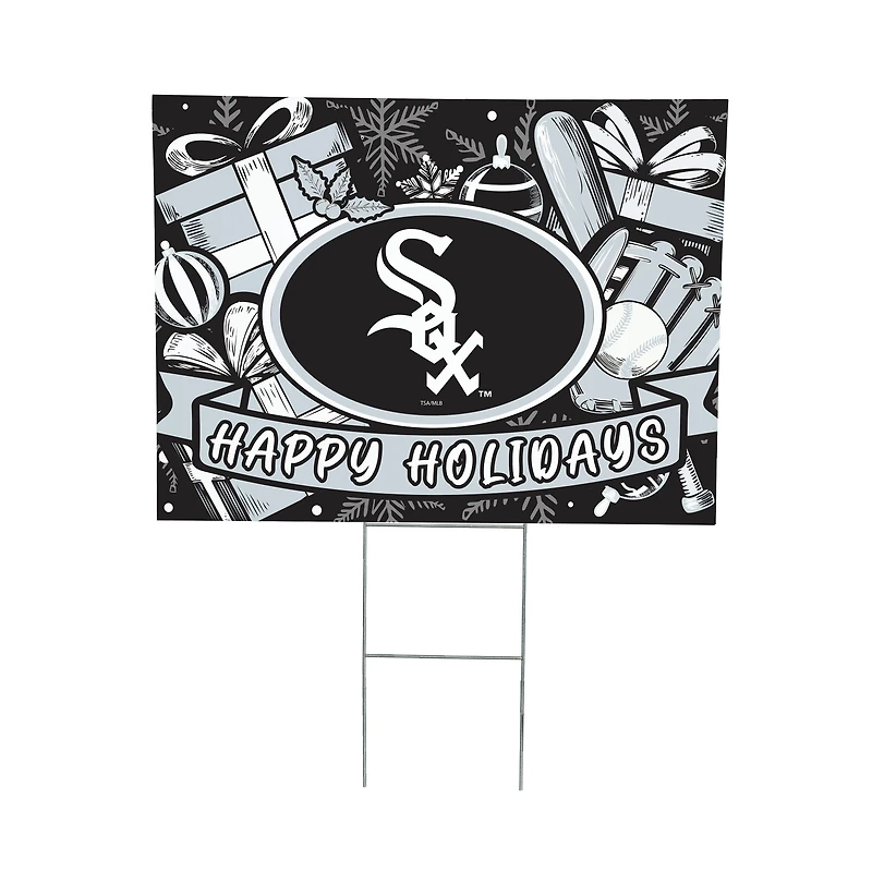 Chicago White Sox 24" x 18" Happy Holidays Christmas Outdoor Staked Yard Sign