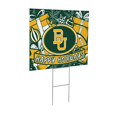 Baylor Bears 24" x 18" Happy Holidays Christmas Outdoor Staked Yard Sign