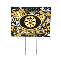 Boston Bruins 24" x 18" Happy Holidays Christmas Outdoor Staked Yard Sign