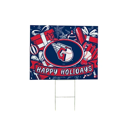Cleveland Guardians 24" x 18" Happy Holidays Christmas Outdoor Staked Yard Sign