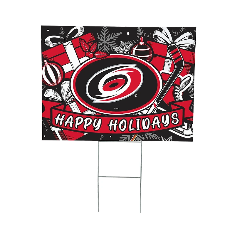 Carolina Hurricanes 24" x 18" Happy Holidays Christmas Outdoor Staked Yard Sign
