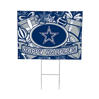 Dallas Cowboys 24" x 18" Happy Holidays Christmas Outdoor Staked Yard Sign