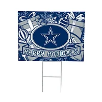 Dallas Cowboys 24" x 18" Happy Holidays Christmas Outdoor Staked Yard Sign