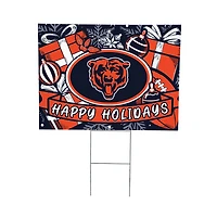 Chicago Bears 24" x 18" Happy Holidays Christmas Outdoor Staked Yard Sign