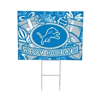 Detroit Lions 24" x 18" Happy Holidays Christmas Outdoor Staked Yard Sign