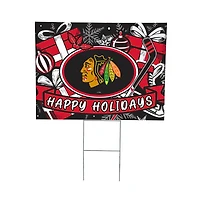 Chicago Blackhawks 24" x 18" Happy Holidays Christmas Outdoor Staked Yard Sign