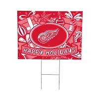 Detroit Red Wings 24" x 18" Happy Holidays Christmas Outdoor Staked Yard Sign