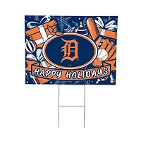 Detroit Tigers 24" x 18" Happy Holidays Christmas Outdoor Staked Yard Sign