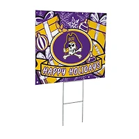 ECU Pirates 24" x 18" Happy Holidays Christmas Outdoor Staked Yard Sign