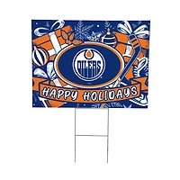 Edmonton Oilers 24" x 18" Happy Holidays Christmas Outdoor Staked Yard Sign