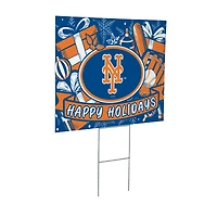 New York Mets 24" x 18" Happy Holidays Christmas Outdoor Staked Yard Sign