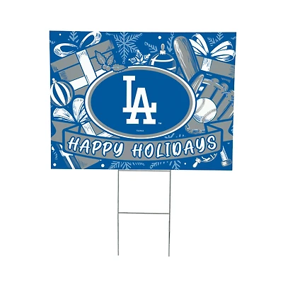 Los Angeles Dodgers 24" x 18" Happy Holidays Christmas Outdoor Staked Yard Sign